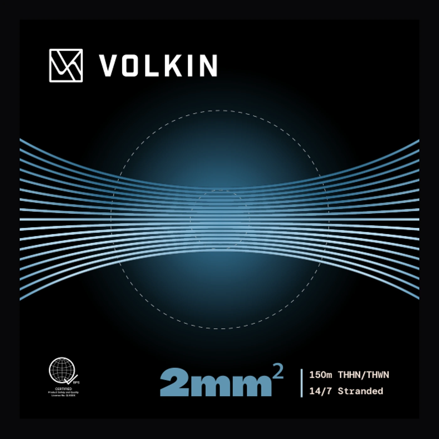 VOLKIN 2mm&sup2; THHN/THWN box front