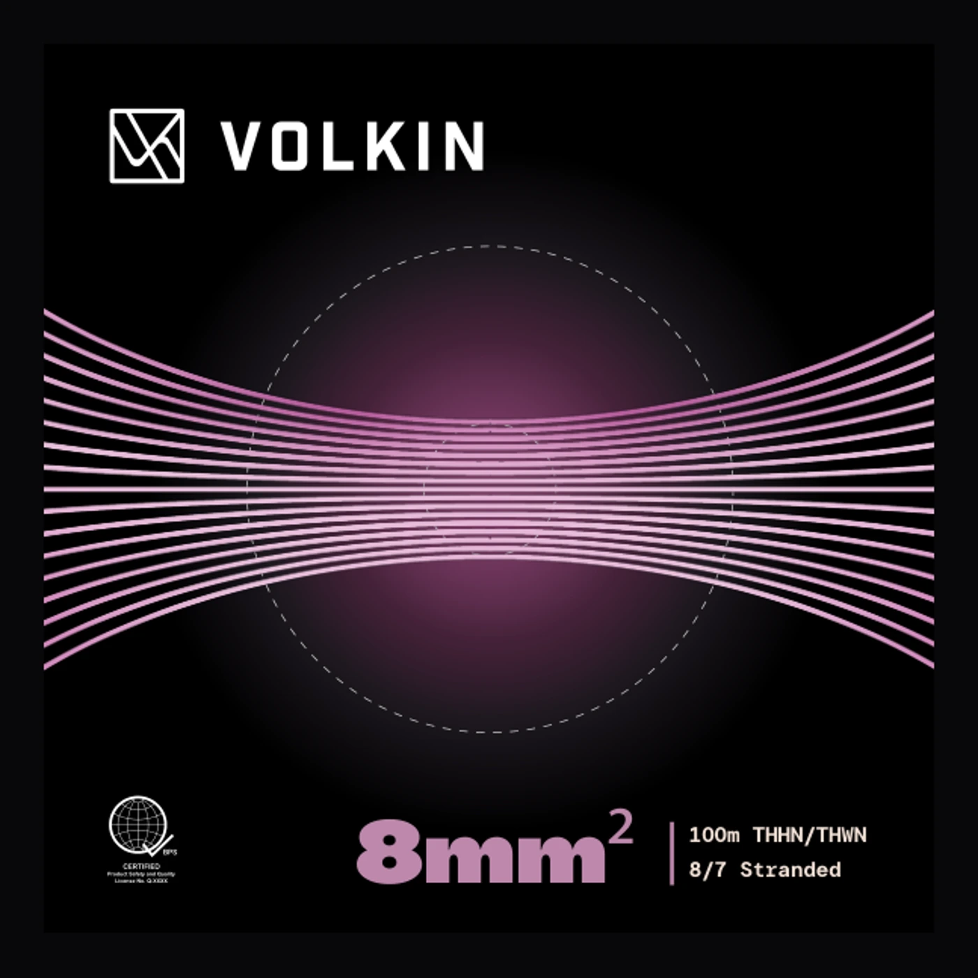 VOLKIN 8mm&sup2; THHN/THWN box front